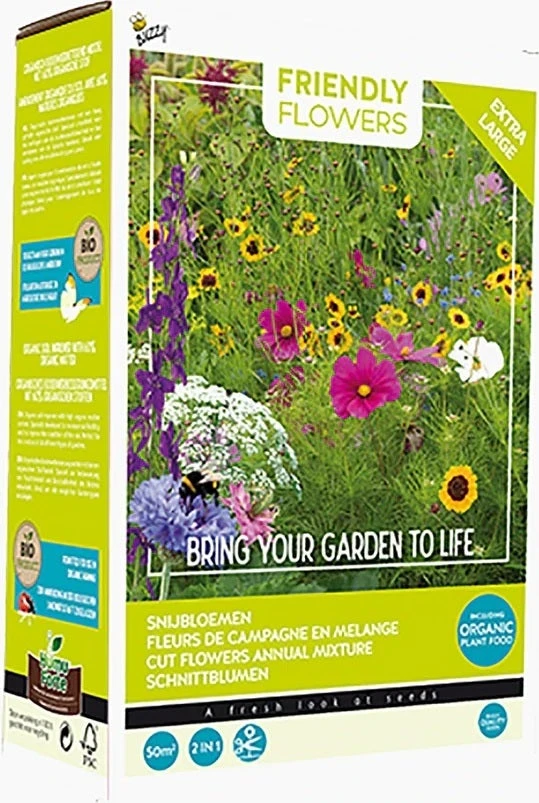 Buzzy Friendly Flowers Bloemenzaadmengsel Snijbloemen 50m2 3 Buzzy Friendly Flowers Bloemenzaadmengsel Snijbloemen 50m2