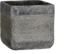 Mica Decorations Pot Kane Vierkant 15,5 X 15,5 X 15 Cm Donkergrijs