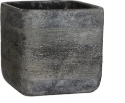 Nieuwkomers 7 Mica Decorations Pot Kane Vierkant 19 X 19 X 18 Cm Donkergrijs