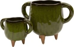 Intratuin Bloempot Op Poten Groen 13 X 9 X 9,5 Cm -Talen Tools Winkel 8717263873686 2 1