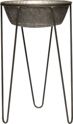 Intratuin Bloempot Op Voet Grijs D 35 H 60,5 Cm