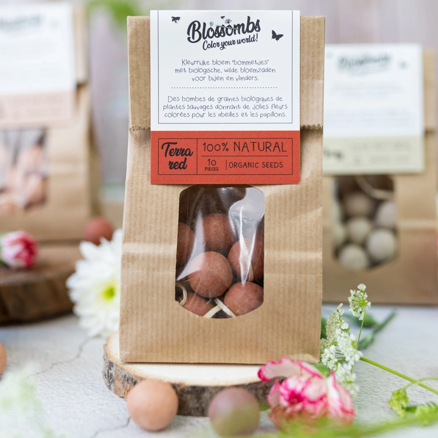 Blossombs Papieren Zak Zaadbommen Terra Red 10 Stuks 4 Blossombs Papieren Zak Zaadbommen Terra Red 10 Stuks - Afbeelding 2