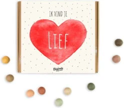Blossombs Bloemzaadbom Geschenkdoos Ik Vind Je Lief 18 X 16 X 2,5 Cm